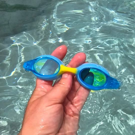 Kinder Schwimmbrille Blau/Gelb
