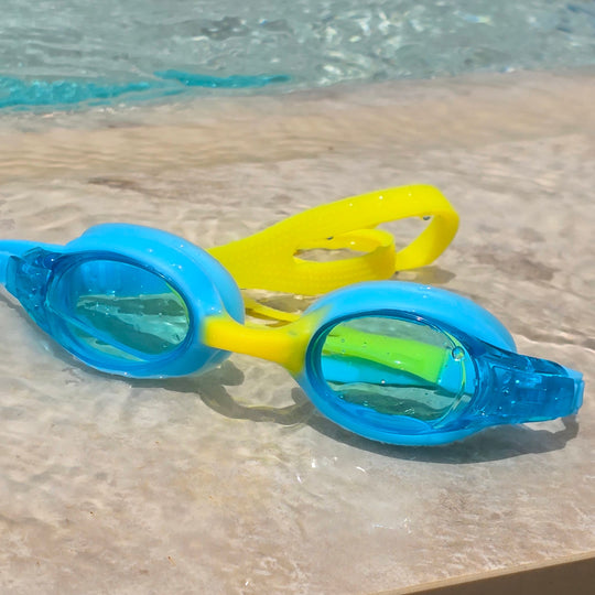 Kinder Schwimmbrille Blau/Gelb
