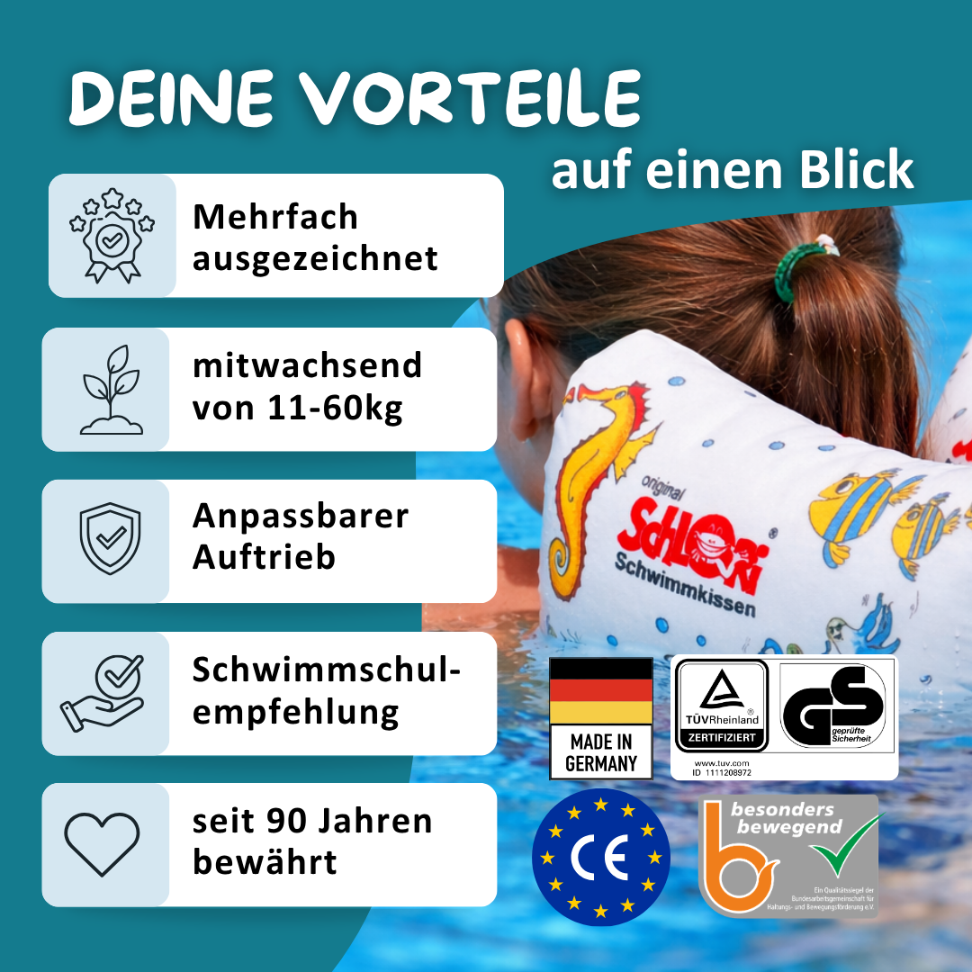 NEU Schlori Schwimmkissen mit Schnallenverschluss