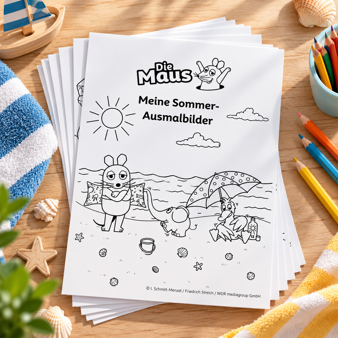 Meine Sommer-Ausmalbilder mit der Maus